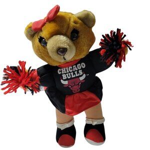 Vintage Chicago Bulls Cheerleader Bear NBA Basketball Pom Poms Plush Toy